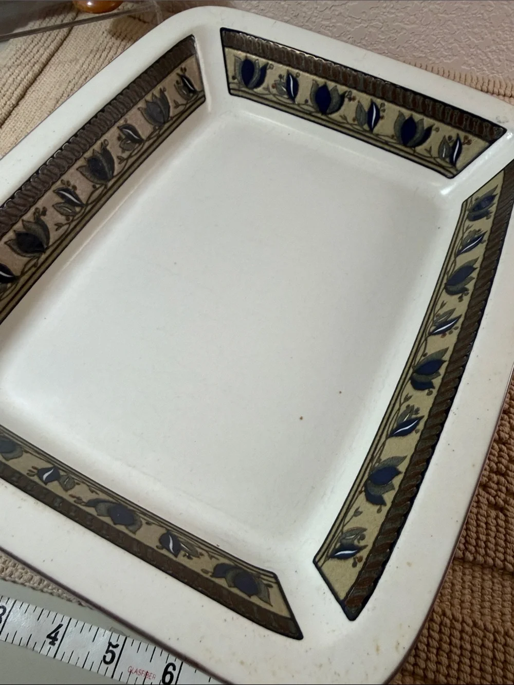 Mikasa Intaglio Arabella Serving Platter Blue Floral Stoneware